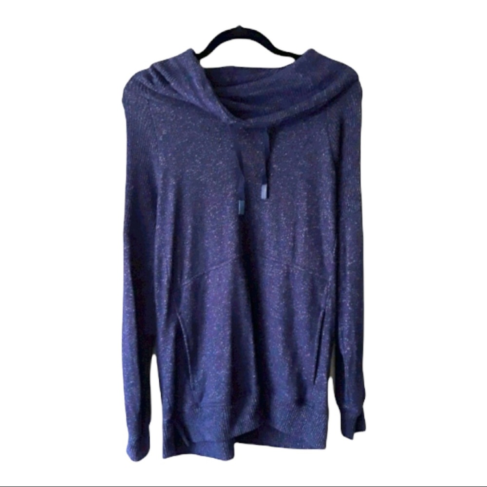 Dark blue cowl longsleeve sweater top